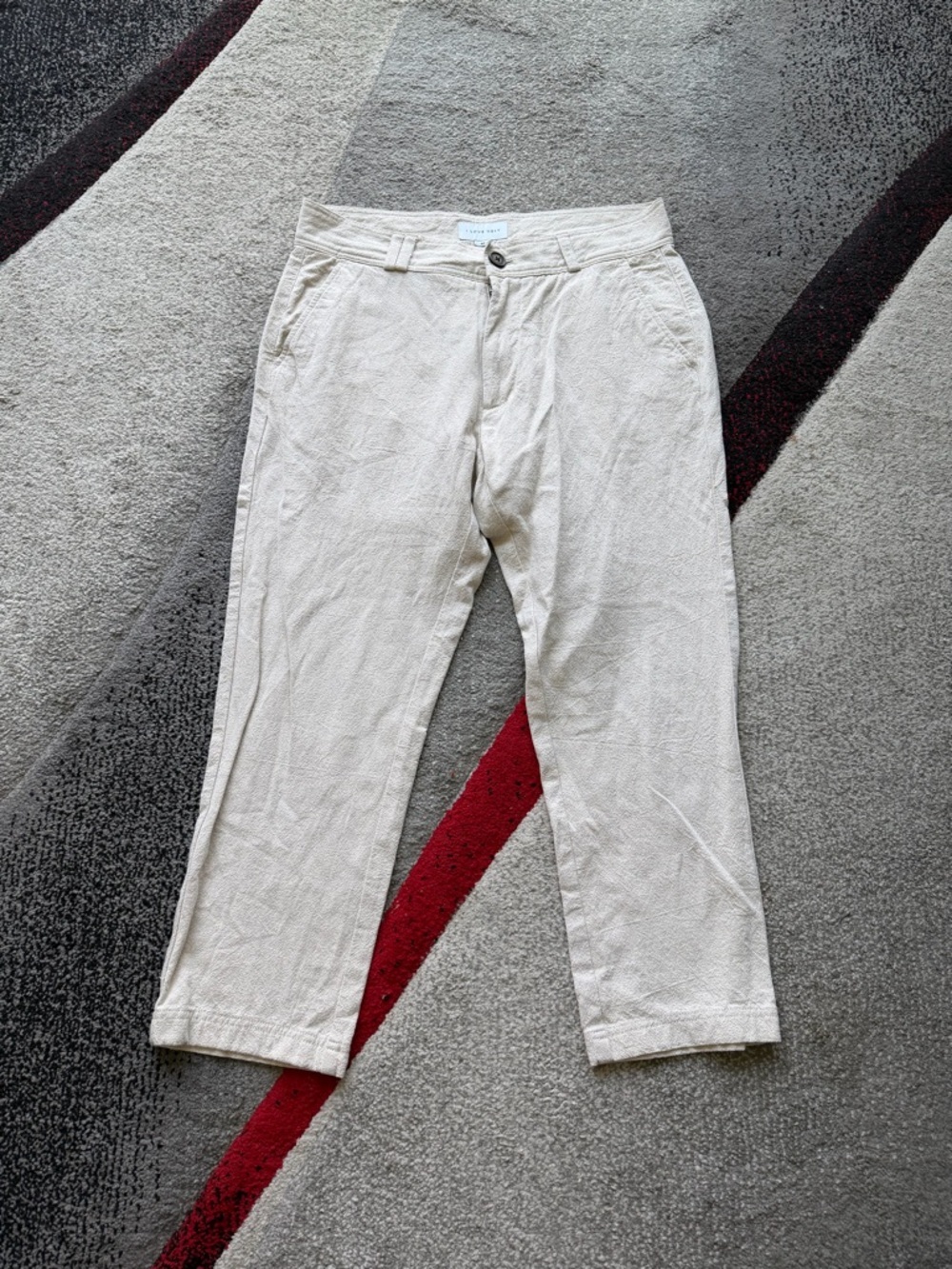 I Love Ugly Beige Slim Kobe Cropped Straight Fit Pants